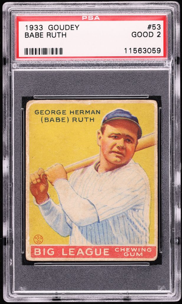 1933 Goudey Babe Ruth 53 PSA 2 GD On Fanatics Collect