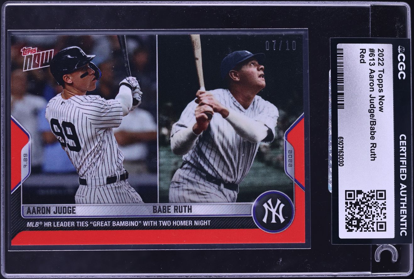 2022 Topps Now Red Aaron Judge Babe Ruth 10 613 CGC AUTH On