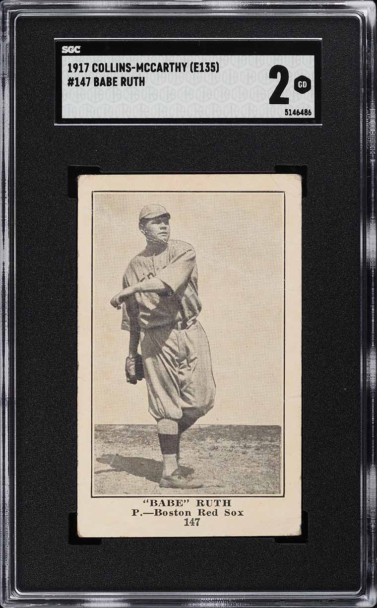 1917 E135 Collins McCarthy Babe Ruth 147 SGC 2 GD On Fanatics Collect