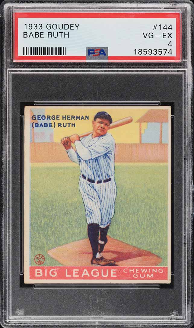 1933 Goudey Babe Ruth 144 PSA 4 VGEX PWCC A On Fanatics Collect
