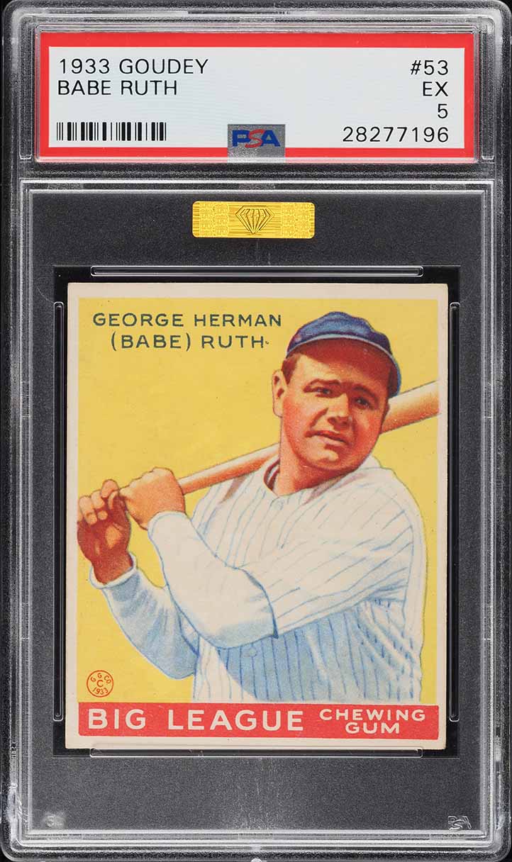 1933 Goudey Babe Ruth 53 MBA PSA 5 EX PWCC S On Fanatics Collect