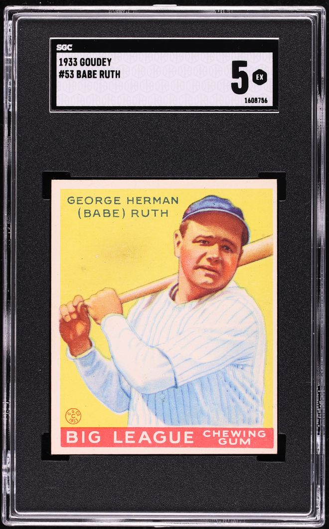 1933 Goudey Babe Ruth 53 SGC 5 EX On Fanatics Collect