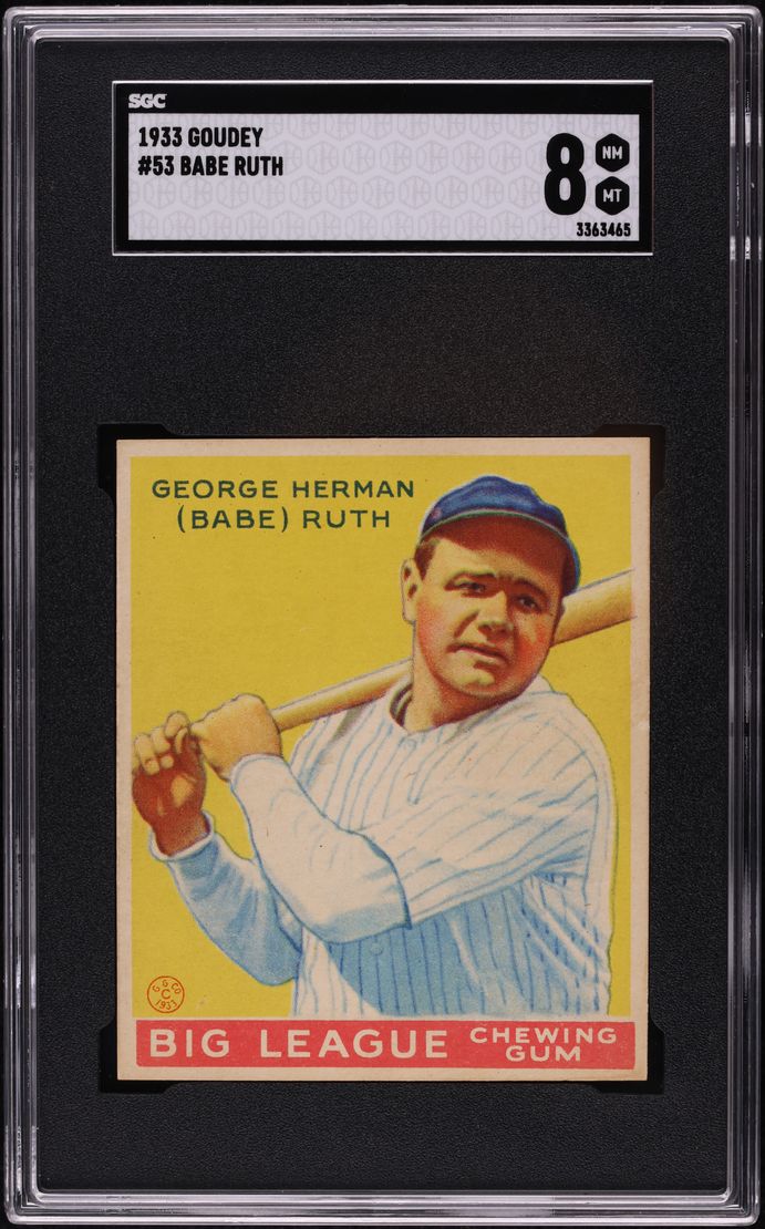 1933 Goudey Babe Ruth 53 SGC 8 NM MT PWCC A On Fanatics Collect