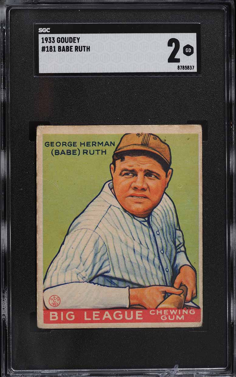 1933 Goudey Babe Ruth 181 SGC 2 GD Weekly Sunday Auction PWCC