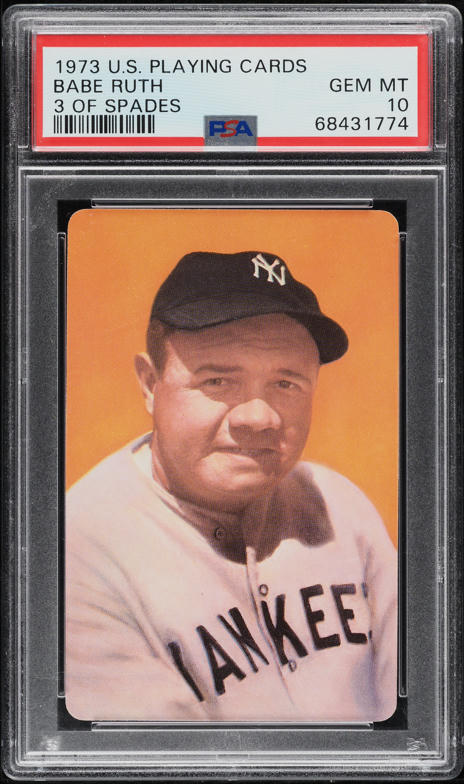 1973 U S Playing Card Ruth Babe Ruth 3 OF SPADES PSA 10 GEM MINT