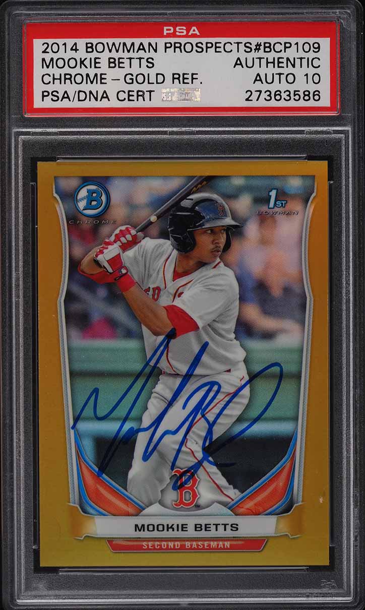 2014 Bowman Chrome Mookie Betts Mini 1st First Rookie Card PSA 10 - 3 WS CHAMP