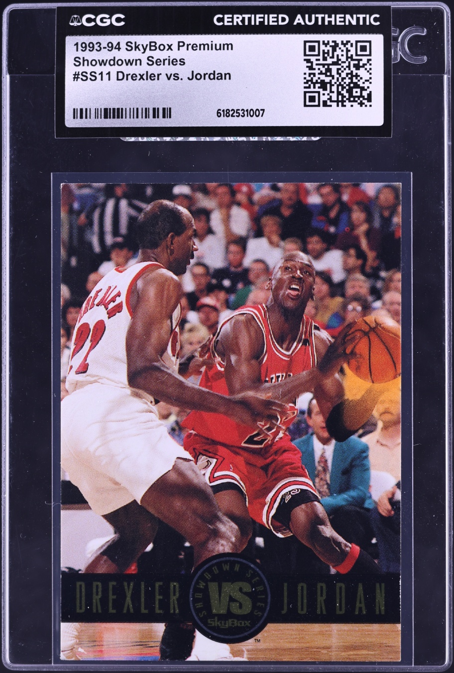 1993 Skybox Premium Showdown Series Clyde Drexler Vs. Michael Jordan CGC AUTH