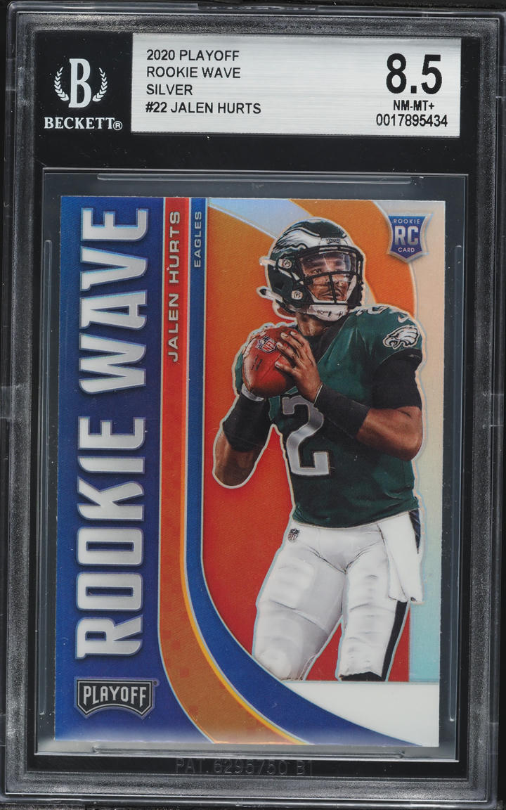2020 Panini Playoff Wave Silver Jalen Hurts ROOKIE #RW-22 BGS 8.5 NM-MT+