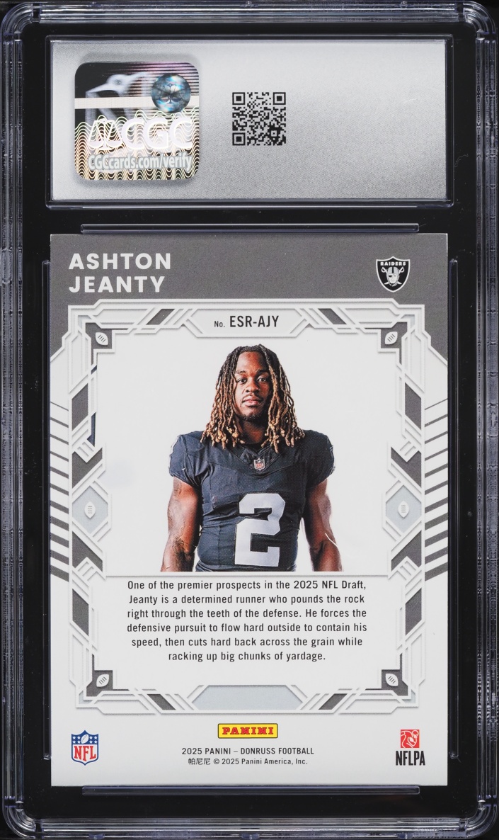 2025 Donruss Elite Series Ashton Jeanty ROOKIE #ESR-AJY CGC 8.5 NM-MT+