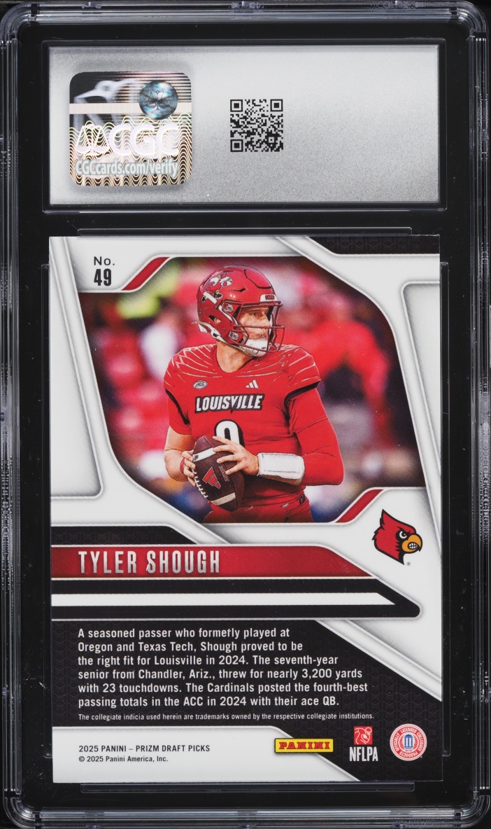 2025 Panini Prizm Draft Picks Tyler Shough ROOKIE #49 CGC 9 MINT