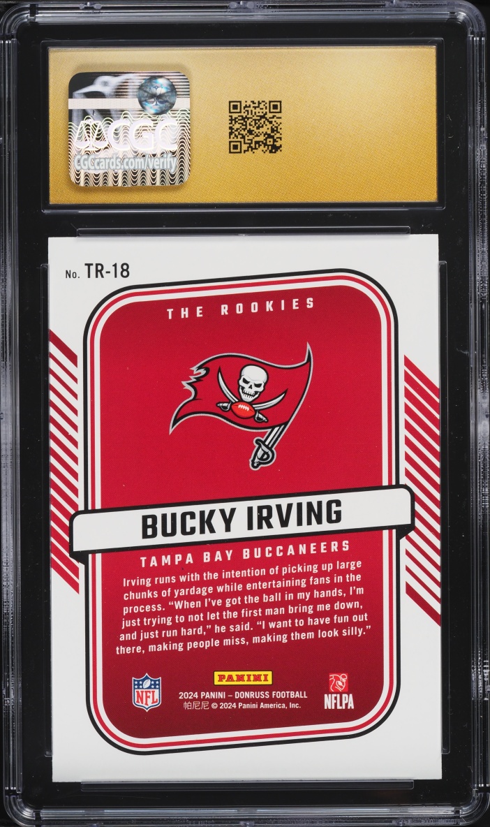 2024 Donruss Football Bucky Irving ROOKIE #TR-18 CGC 10 PRISTINE