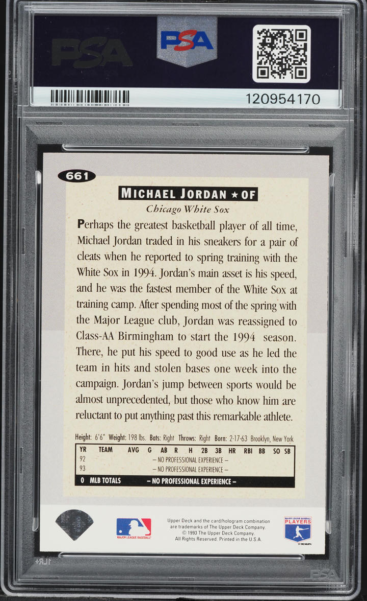 1994 Collector's Choice Michael Jordan ROOKIE #661 PSA 8 NM-MT