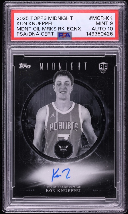 2025 Topps Midnight Oil Marks Equinox Kon Knueppel ROOKIE AUTO DNA 10 /20 #MOR-KK PSA 9 MINT