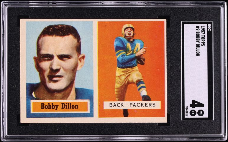 1957 Topps Football Bobby Dillon #9 SGC 4 VGEX