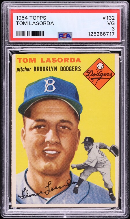 1954 Topps Tom Lasorda ROOKIE #132 PSA 3 VG