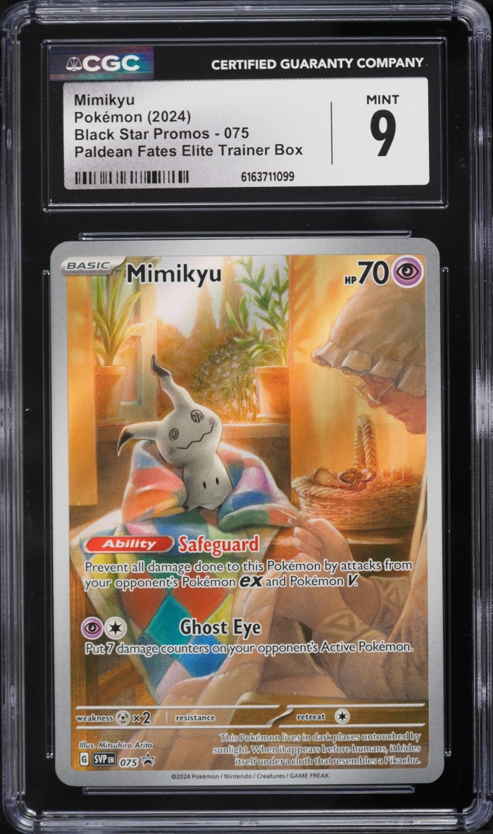 2024 Pokemon Scarlet & Violet Promo Paldean Fates ETB Full Art Mimikyu #75 CGC 9 MINT