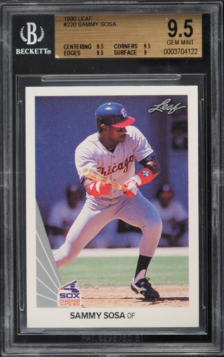 1990 Leaf Sammy Sosa ROOKIE #220 BGS 9.5 GEM MINT