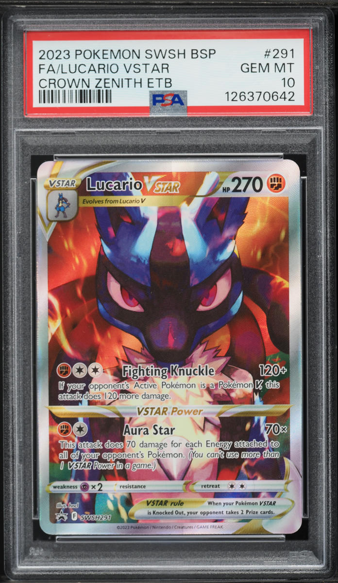 2023 Pokemon SWSH Promo Crown Zenith ETB Full Art Lucario VSTAR #SWSH291 PSA 10 GEM MINT