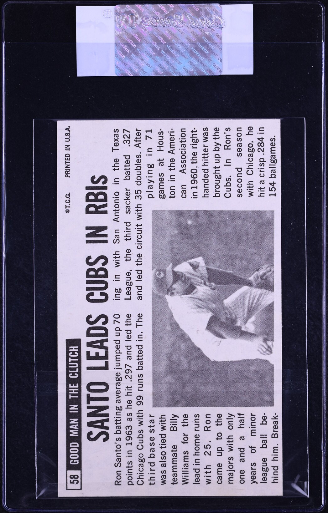 1964 Topps Giants Ron Santo #58 CGC AUTH