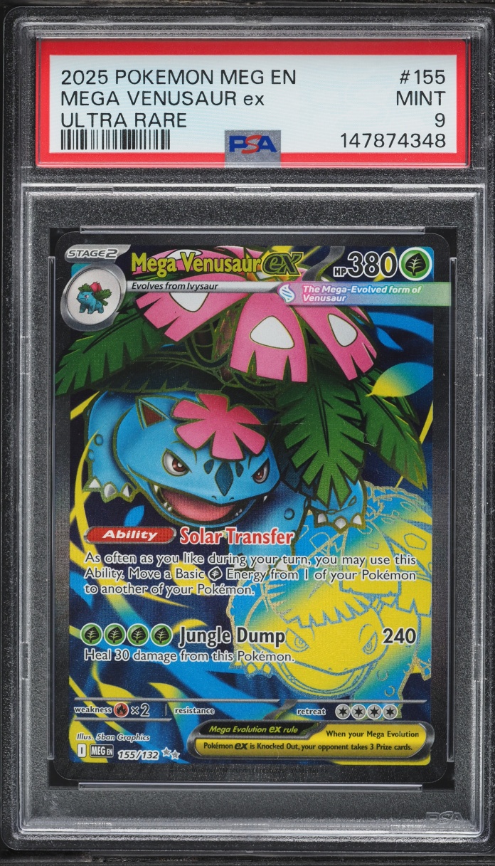 2025 Pokemon Mega Evolution Full Art Mega Venusaur ex #155 PSA 9 MINT