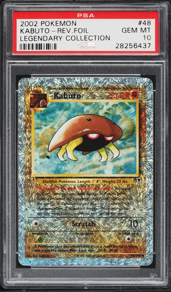 2002 Pokemon Legendary Collection Reverse Holo Kabuto #48 PSA 10 GEM MINT