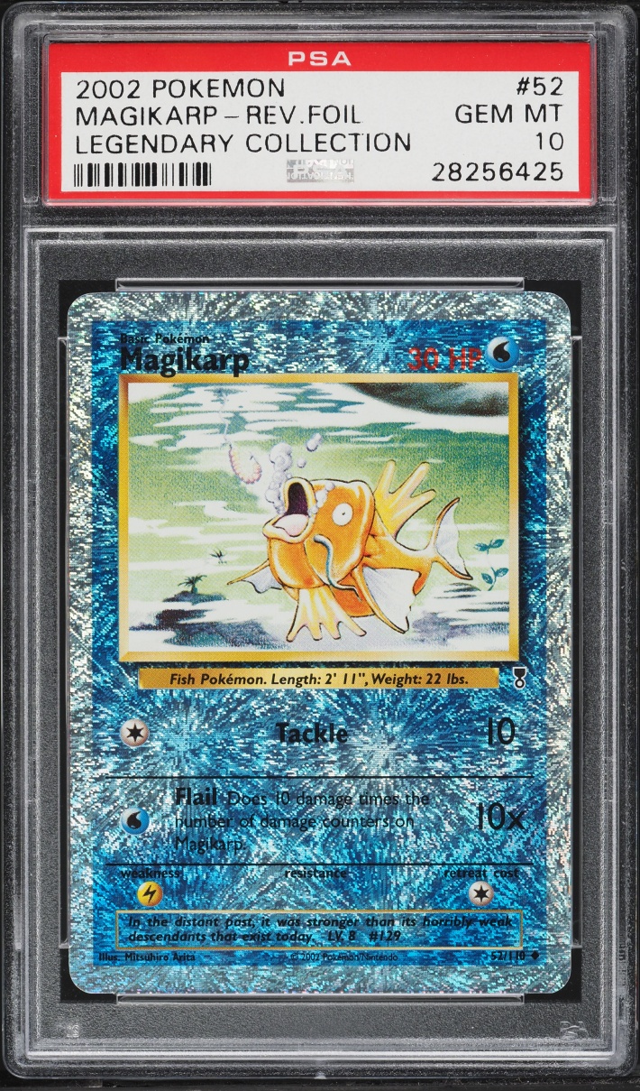 2002 Pokemon Legendary Collection Reverse Holo Magikarp #52 PSA 10 GEM MINT
