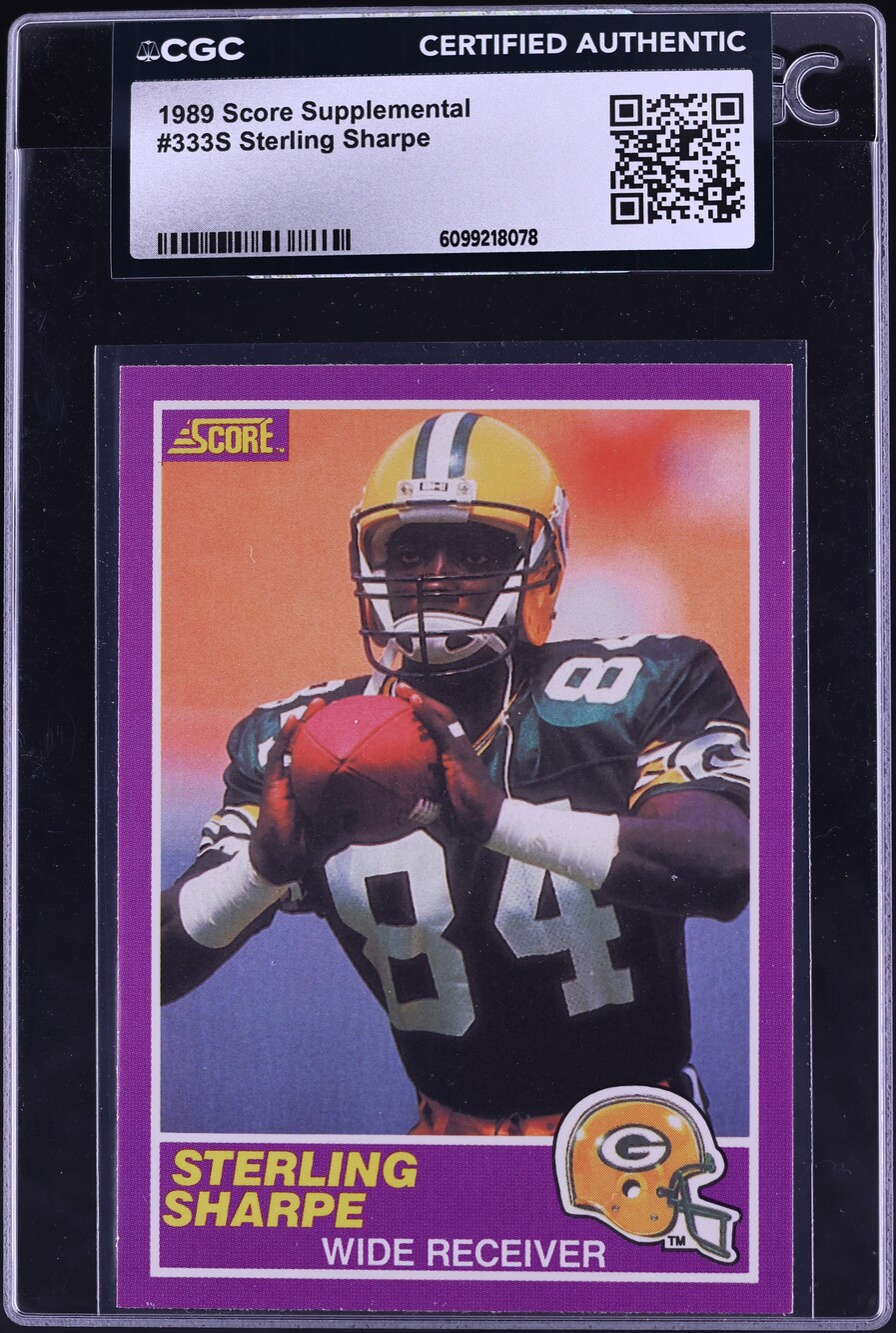 1989 Score Supplemental Sterling Sharpe ROOKIE #333S CGC AUTH