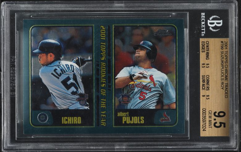 2001 Topps Chrome Traded Ichiro Suzuki & Albert Pujols ROOKIE #T99