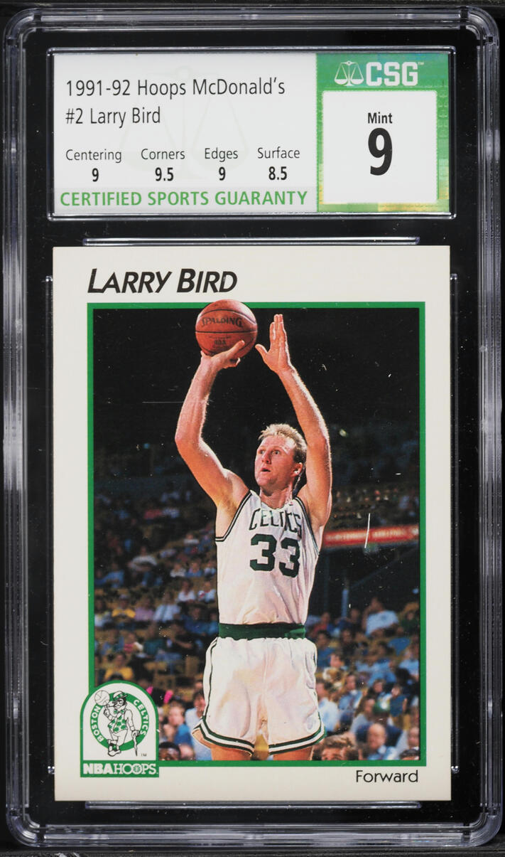 1991 Hoops McDonald's Larry Bird #2 CSG 9 MINT