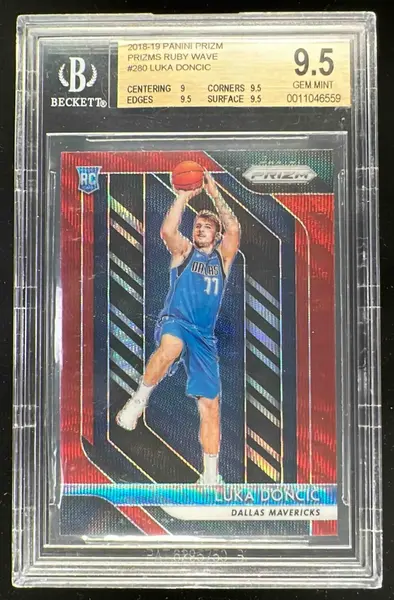 2018-19 Panini Prizm Prizms Ruby Wave #280 Luka Doncic RC