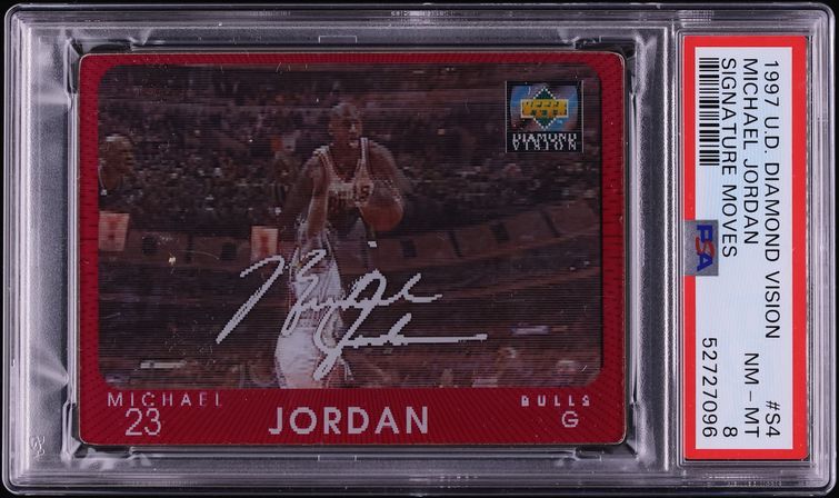 1997 Upper Deck Diamond Vision Signature Moves Michael Jordan #S4 PSA 8 NM-MT
