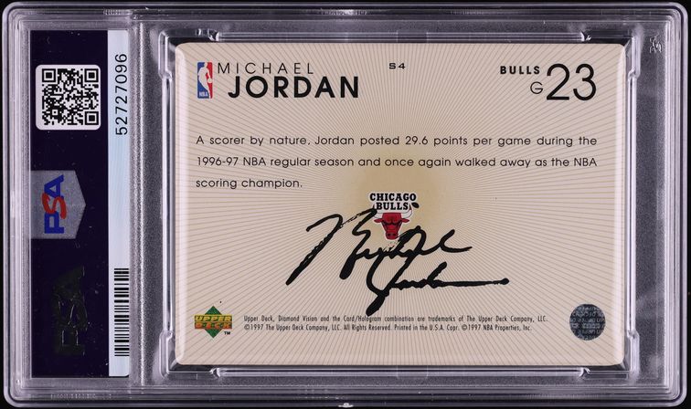 1997 Upper Deck Diamond Vision Signature Moves Michael Jordan #S4 PSA 8 NM-MT