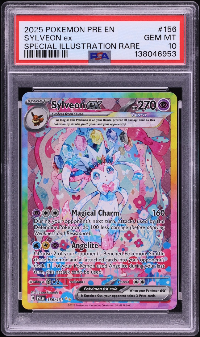 2025 Pokemon Scarlet & Violet Prismatic Evolutions SIR Sylveon EX #156 PSA 10 GEM MINT