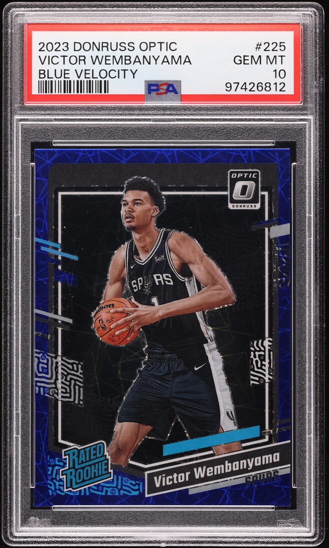 2023 Donruss Optic Blue Velocity Victor Wembanyama ROOKIE #225 PSA 10 GEM MINT