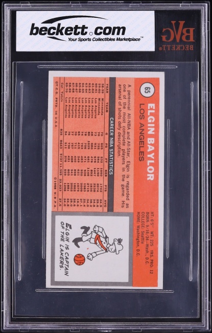 1970 Topps Basketball Elgin Baylor #65 BVG 7 NRMT