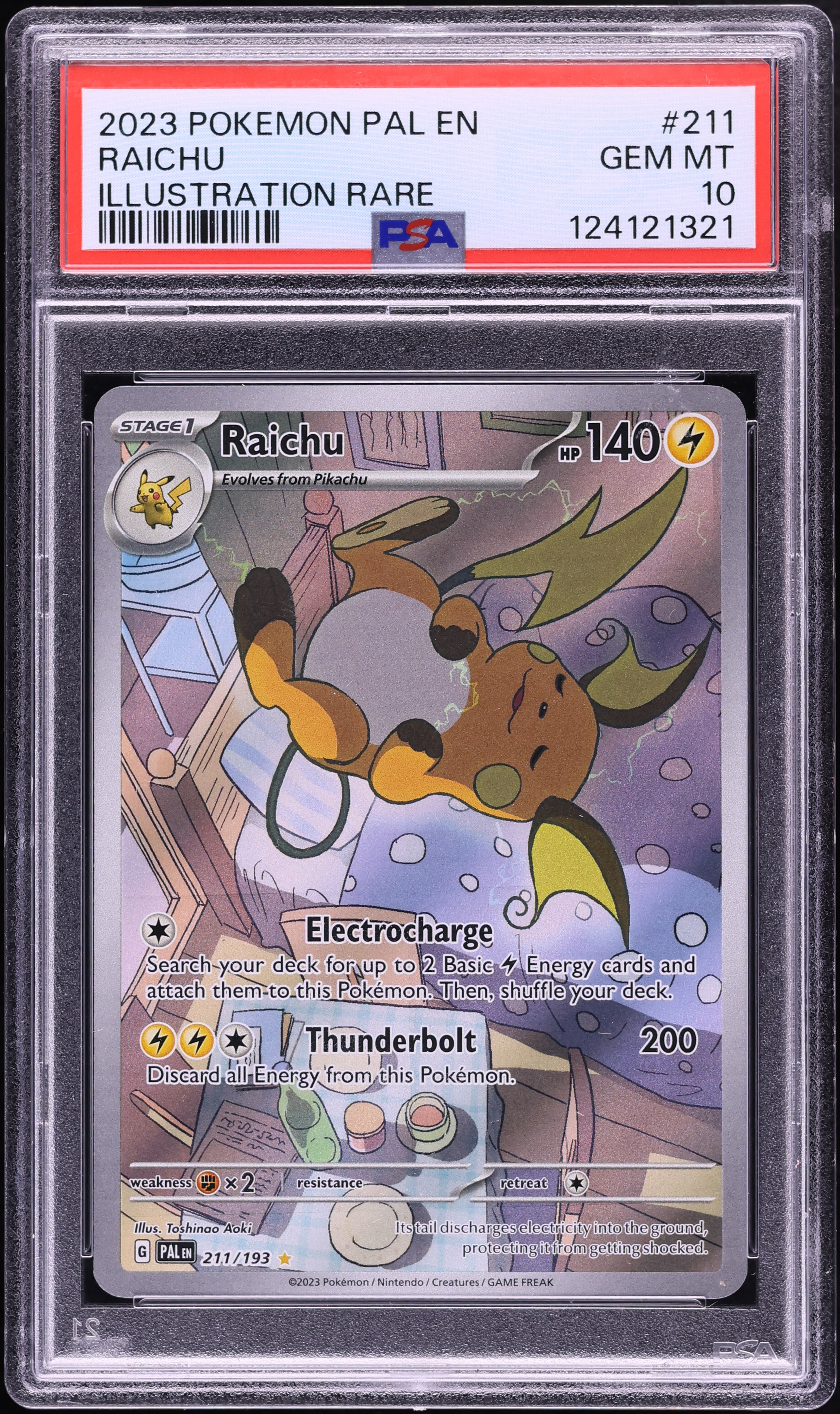 2023 Pokemon Scarlet & Violet Paldea Evolved IR Raichu #211 PSA 10 GEM MINT