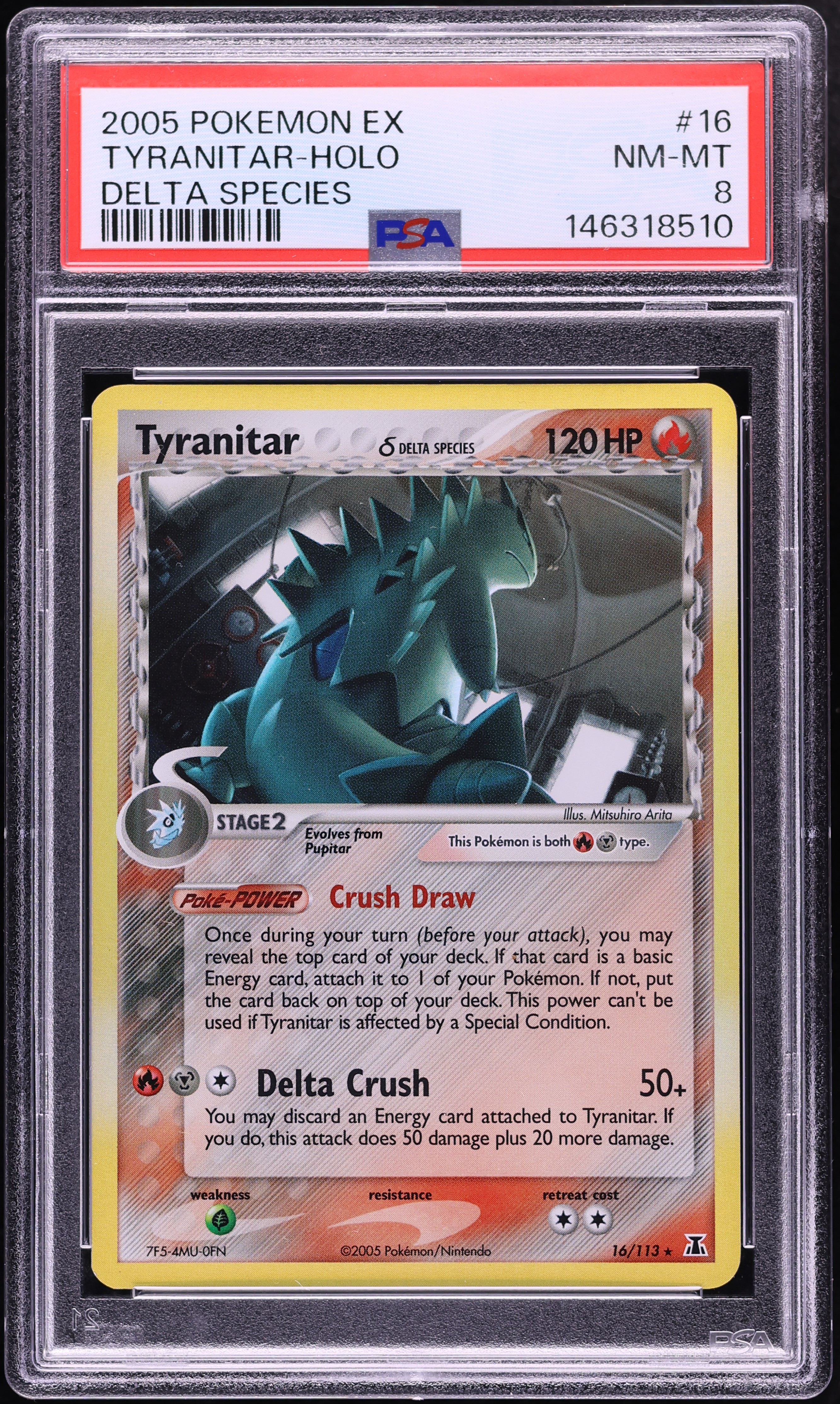 2005 Pokemon EX Delta Species Holo Tyranitar #16 PSA 8 NM-MT