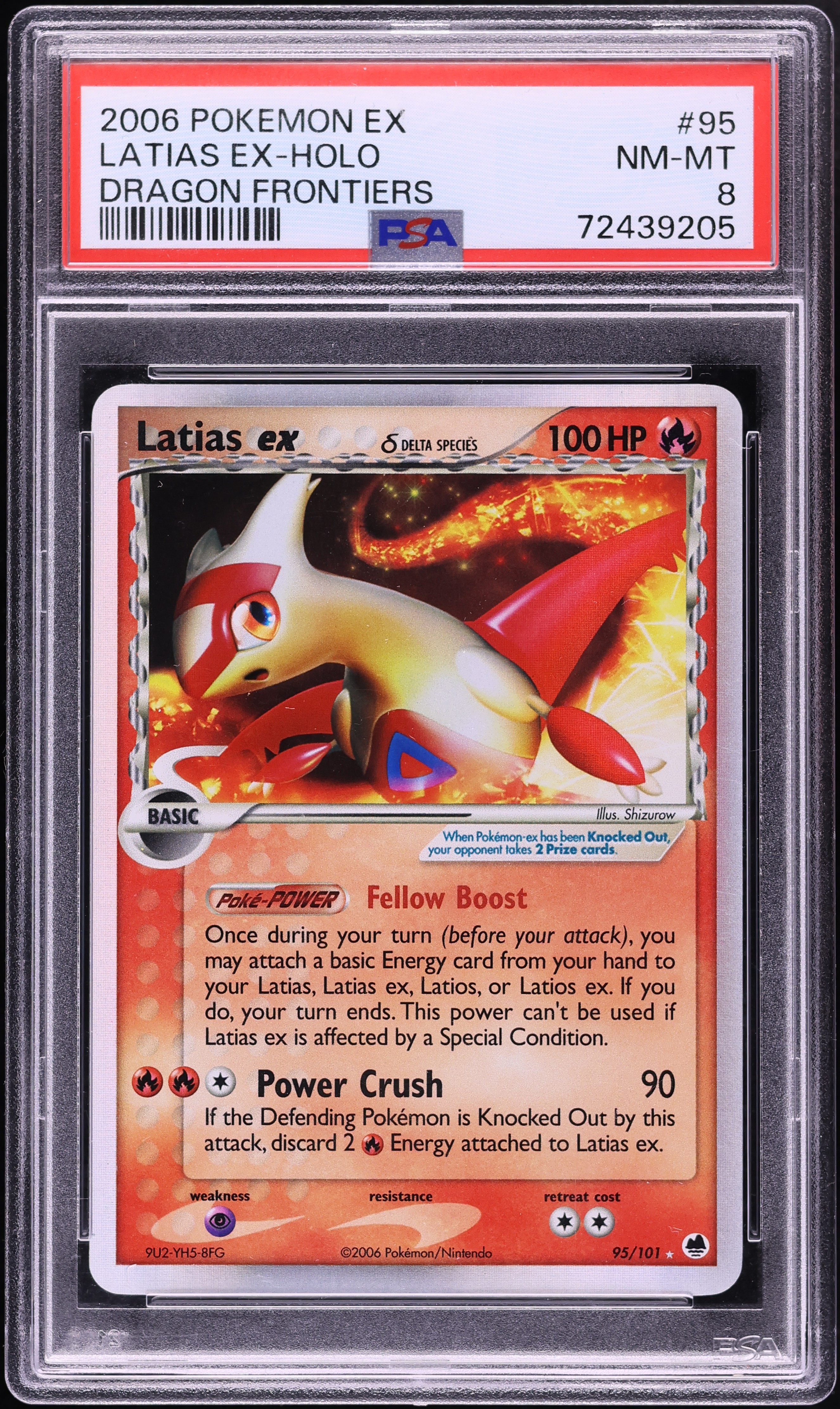 2006 Pokemon EX Dragon Frontiers Holo Latias Ex #95 PSA 8 NM-MT