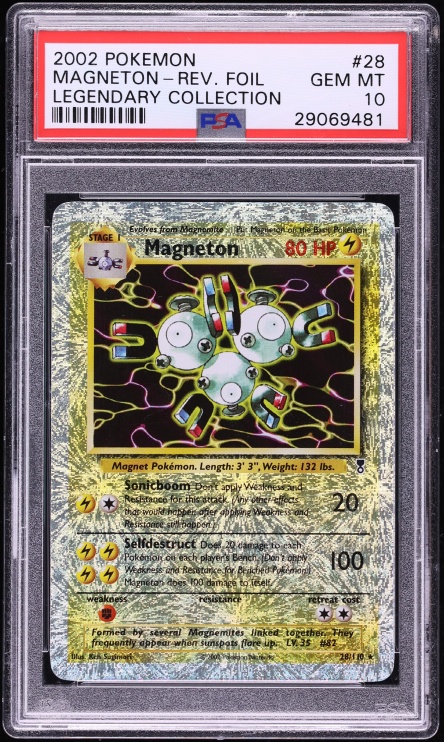 2002 Pokemon Legendary Collection Reverse Holo Magneton #28 PSA 10 GEM MINT