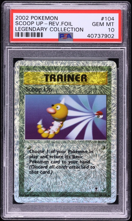 2002 Pokemon Legendary Collection Reverse Holo Scoop Up #104 PSA 10 GEM MINT
