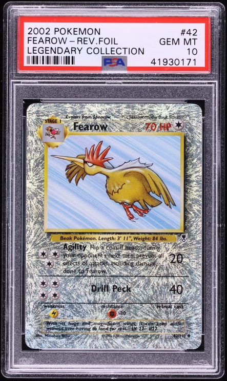 2002 Pokemon Legendary Collection Reverse Holo Fearow #42 PSA 10 GEM MINT