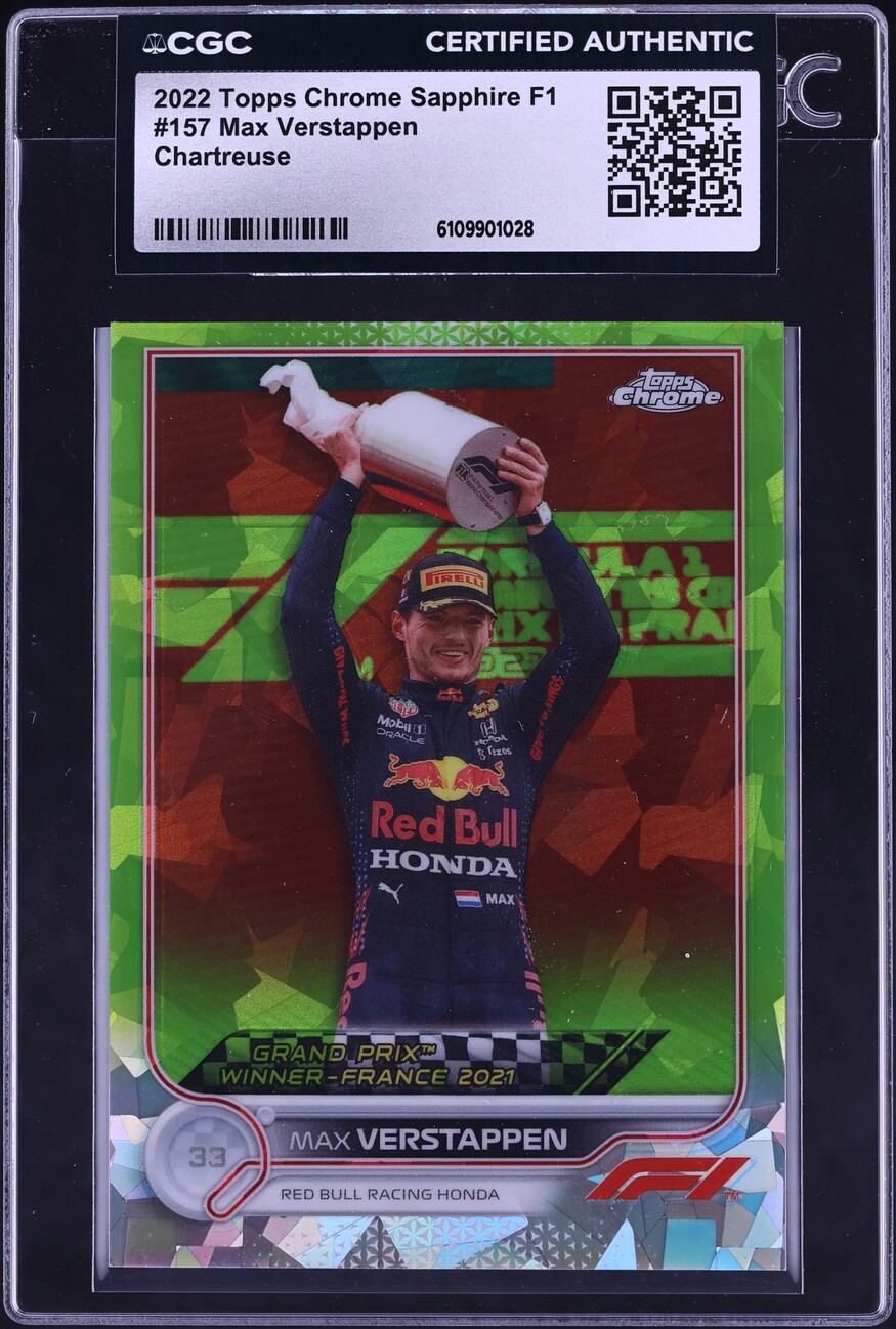 2022 Topps Chrome Sapphire Formula 1 F1 Chartreuse Max Verstappen