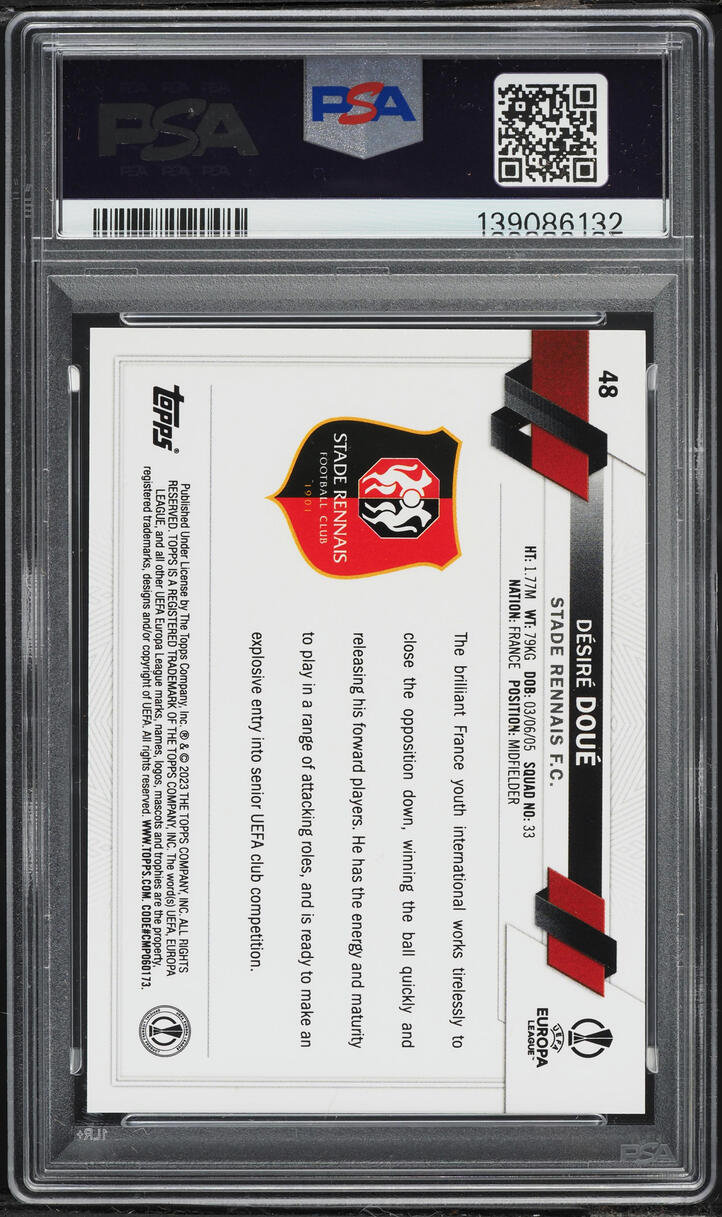 2022 Topps Chrome UEFA Desire Doue ROOKIE #48 PSA 9 MINT