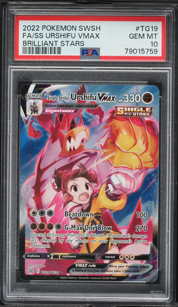2022 Pokemon SWSH Brilliant Stars Full Art Single Strike Urshifu VMAX PSA 10 GEM MINT