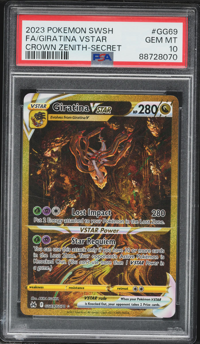 2023 Pokemon Sword & Shield Crown Zenith Gold Rare Giratina VSTAR #GG69 PSA 10 GEM MINT