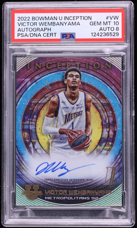 2022 Bowman University Inception Victor Wembanyama ROOKIE AUTO DNA 8 #BIA-VW PSA 10 GEM MINT
