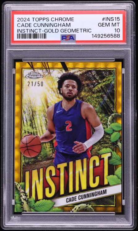 2024 Topps Chrome Instinct Gold Geometric Cade Cunningham /50 #INS-15 PSA 10 GEM MINT