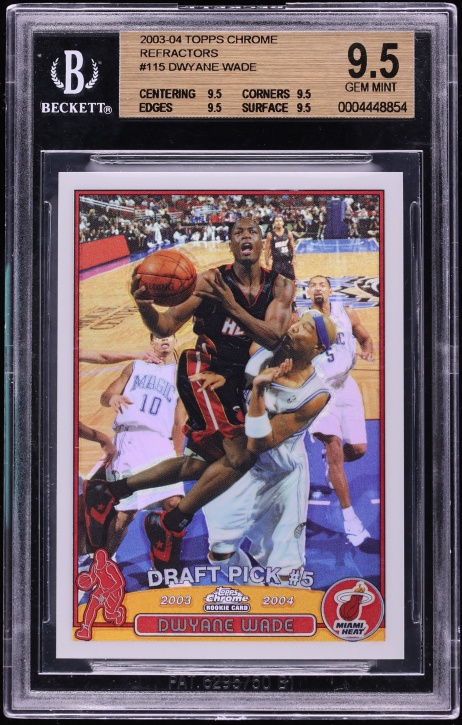 2003 Topps Chrome Refractor Dwyane Wade ROOKIE #115 BGS 9.5 GEM MINT