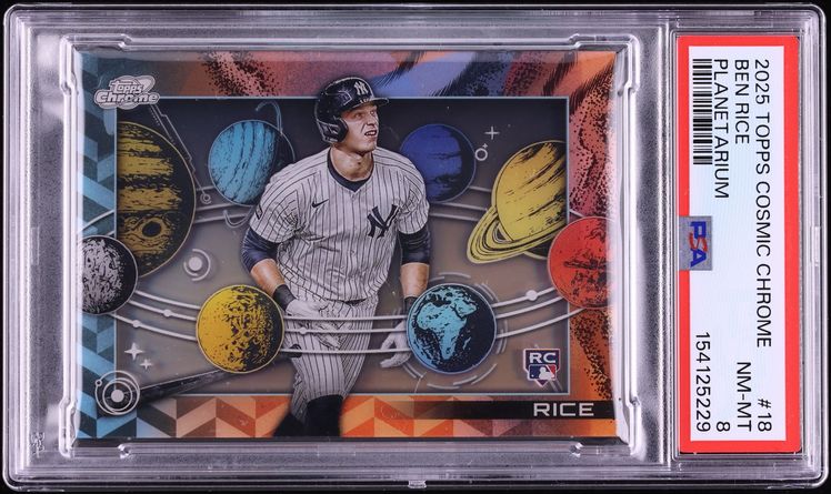 2025 Topps Chrome Cosmic Planetarium Ben Rice ROOKIE #P-18 PSA 8 NM-MT