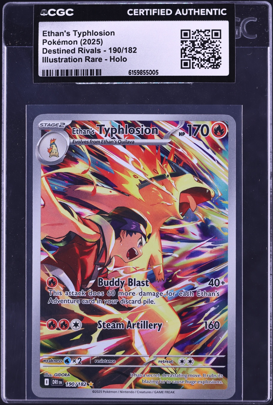 2025 Pokemon Scarlet & Violet Destined Rivals IR Ethan's Typhlosion #190 CGC AUTH